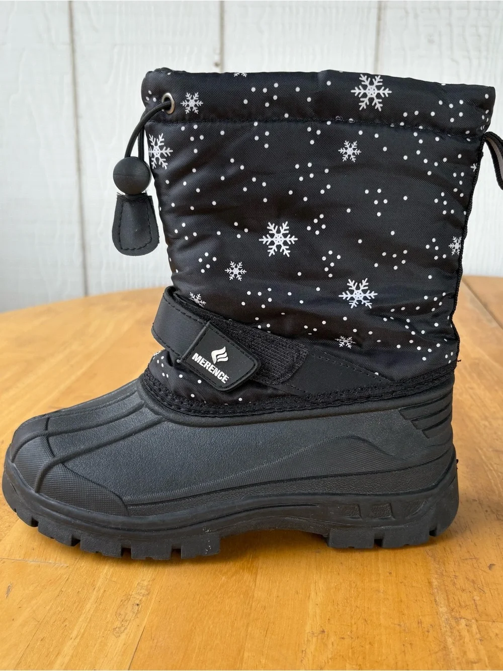 Merence Kids Snowflake Snow Boots Black Waterproof Winter Insulated Size 2Y EU 3